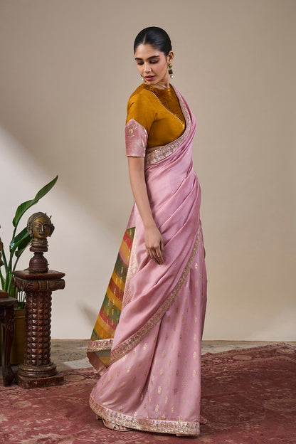 Dusty Pink Heritage Pop Saree
