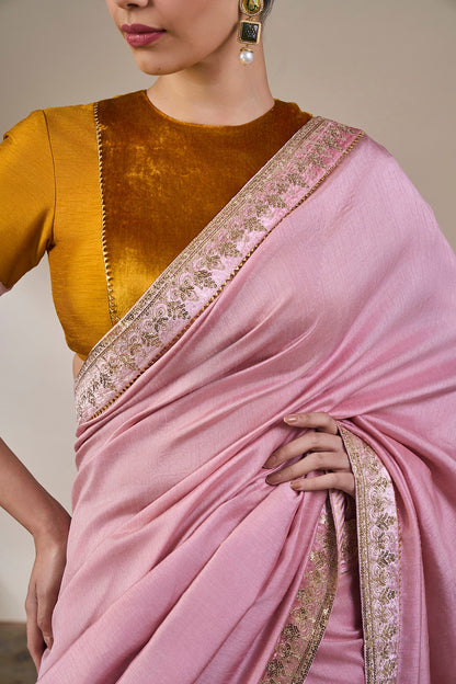 Dusty Pink Heritage Pop Saree
