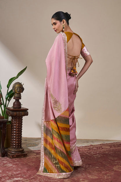 Dusty Pink Heritage Pop Saree