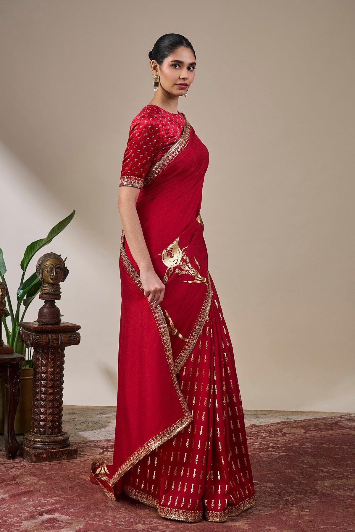 Crimson Khari Saree