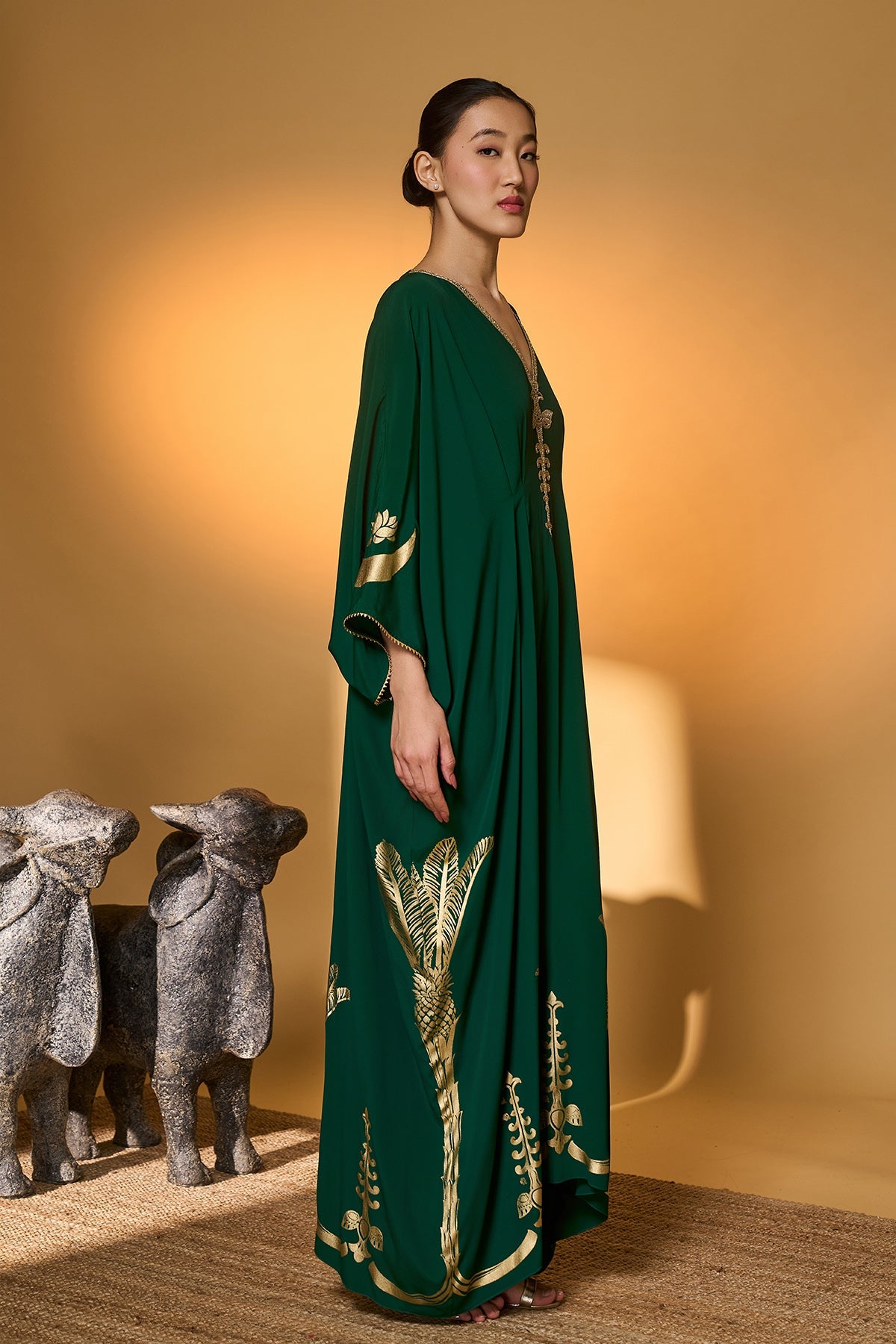 Green Palm Tress Kaftan