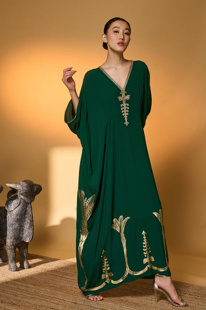 Green Palm Tress Kaftan