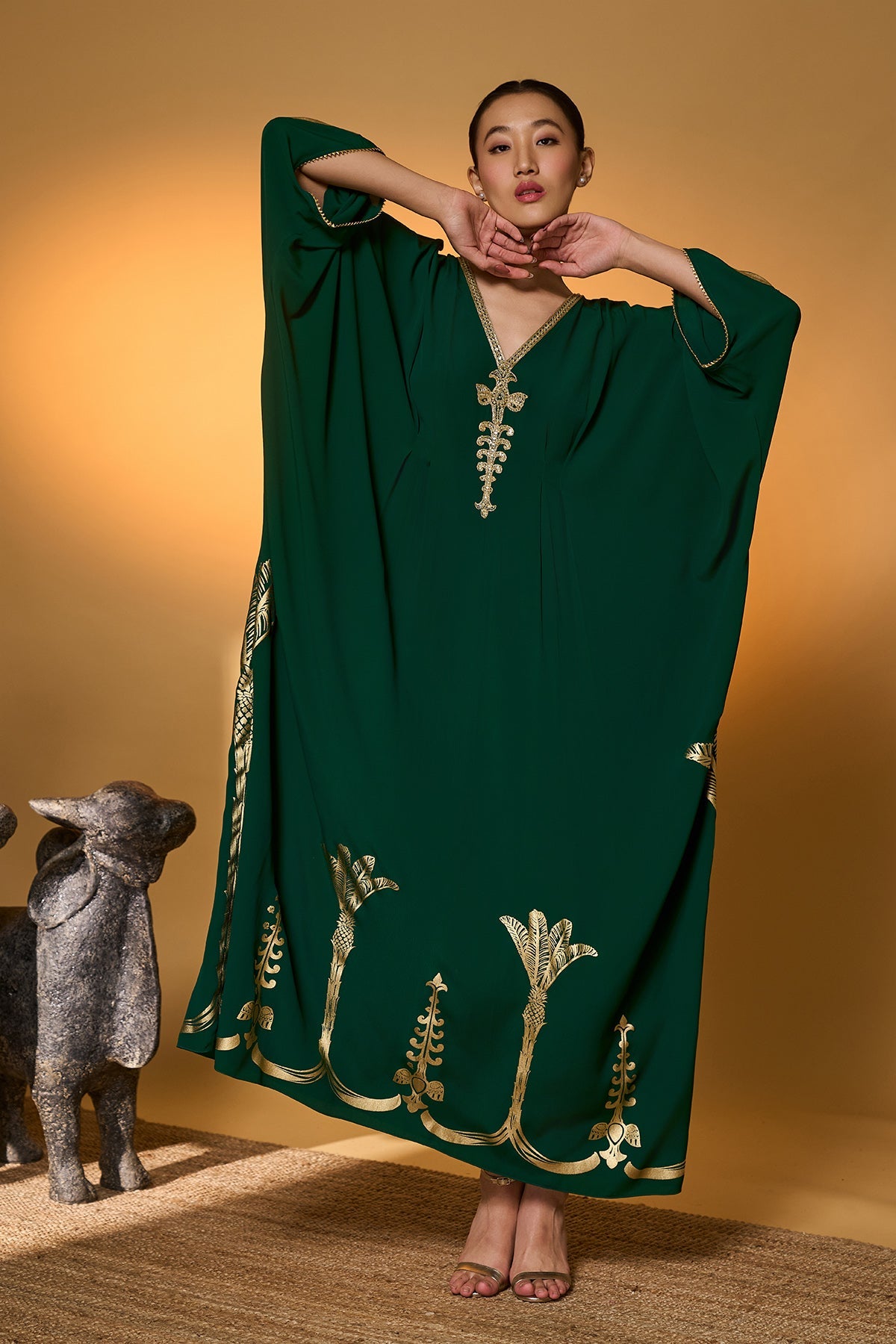 Green Palm Tress Kaftan