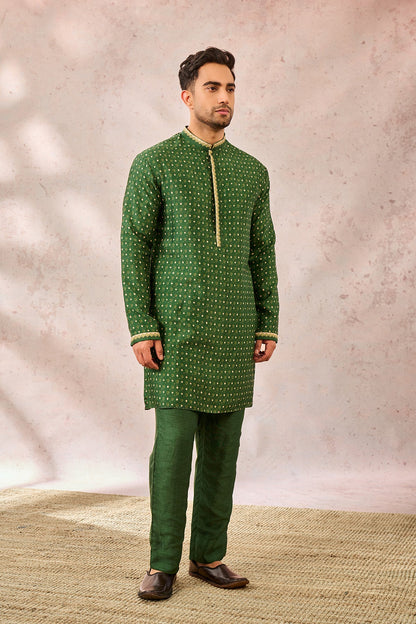 Green Tree of Hearts Kurta Set
