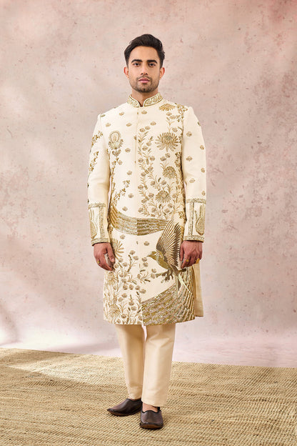 Ivory Bagh E Bahar Sherwani Set
