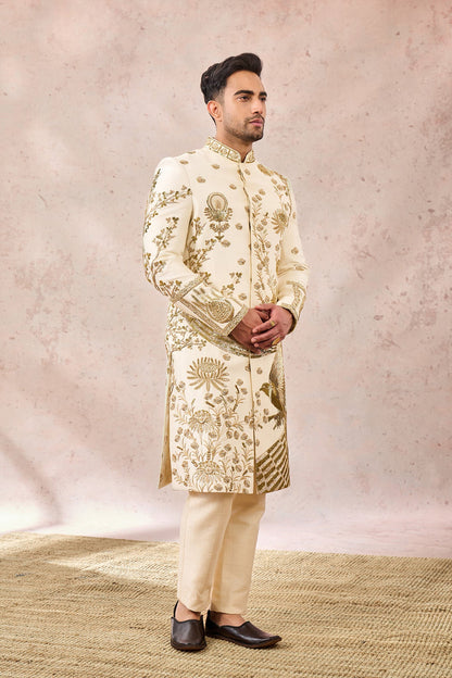 Ivory Bagh E Bahar Sherwani Set