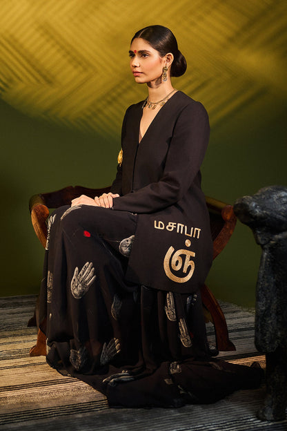 Black Palm Theory Saree