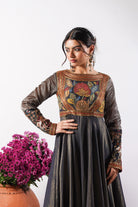 Midnight Blue Silk Embroidered Aarzoo Anarkali Set
