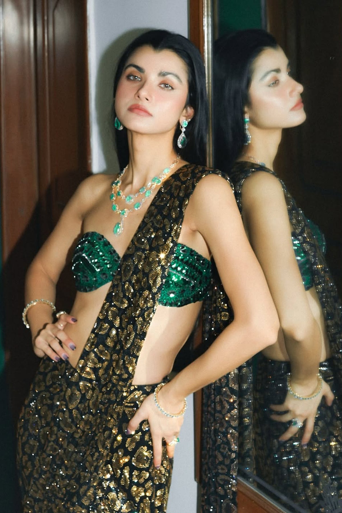 Ayesha kanga in Wild Whisper Saree set