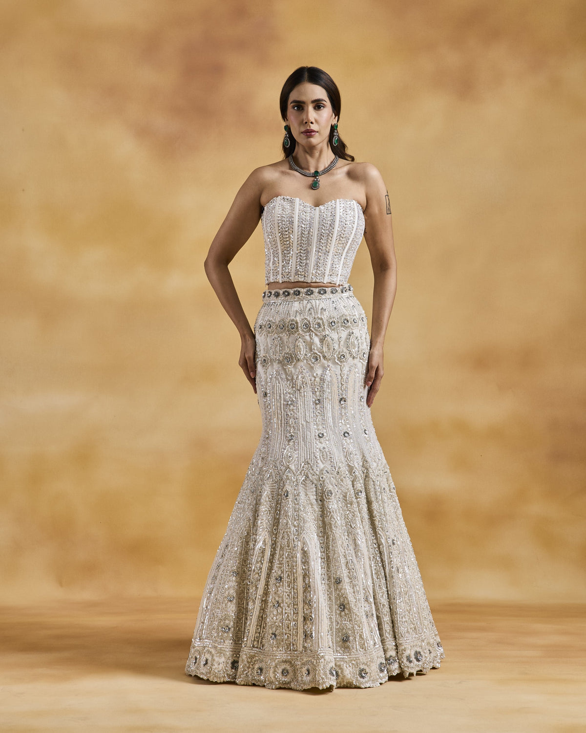 White Tulle Fishtail Set
