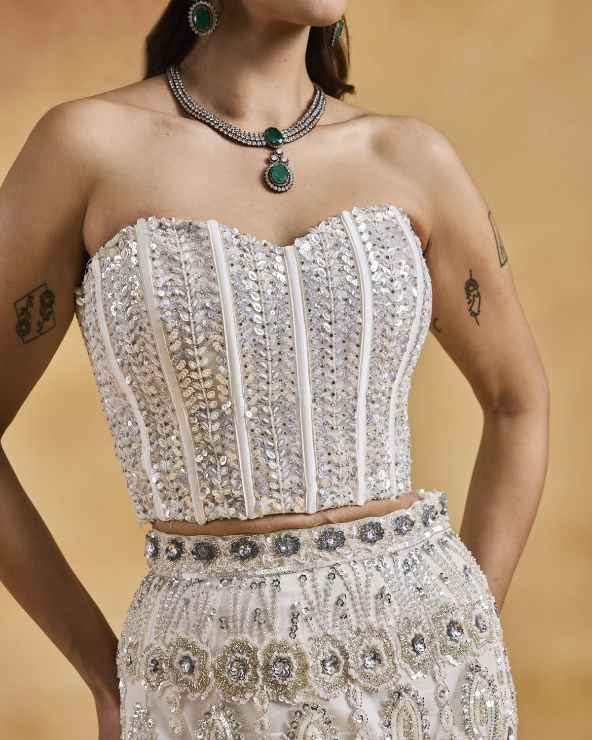 White Tulle Fishtail Set