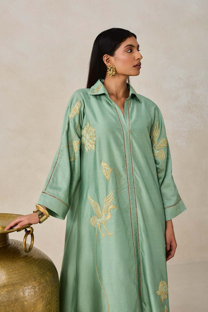 Chanderi Shirt Kurta With Salwar Set