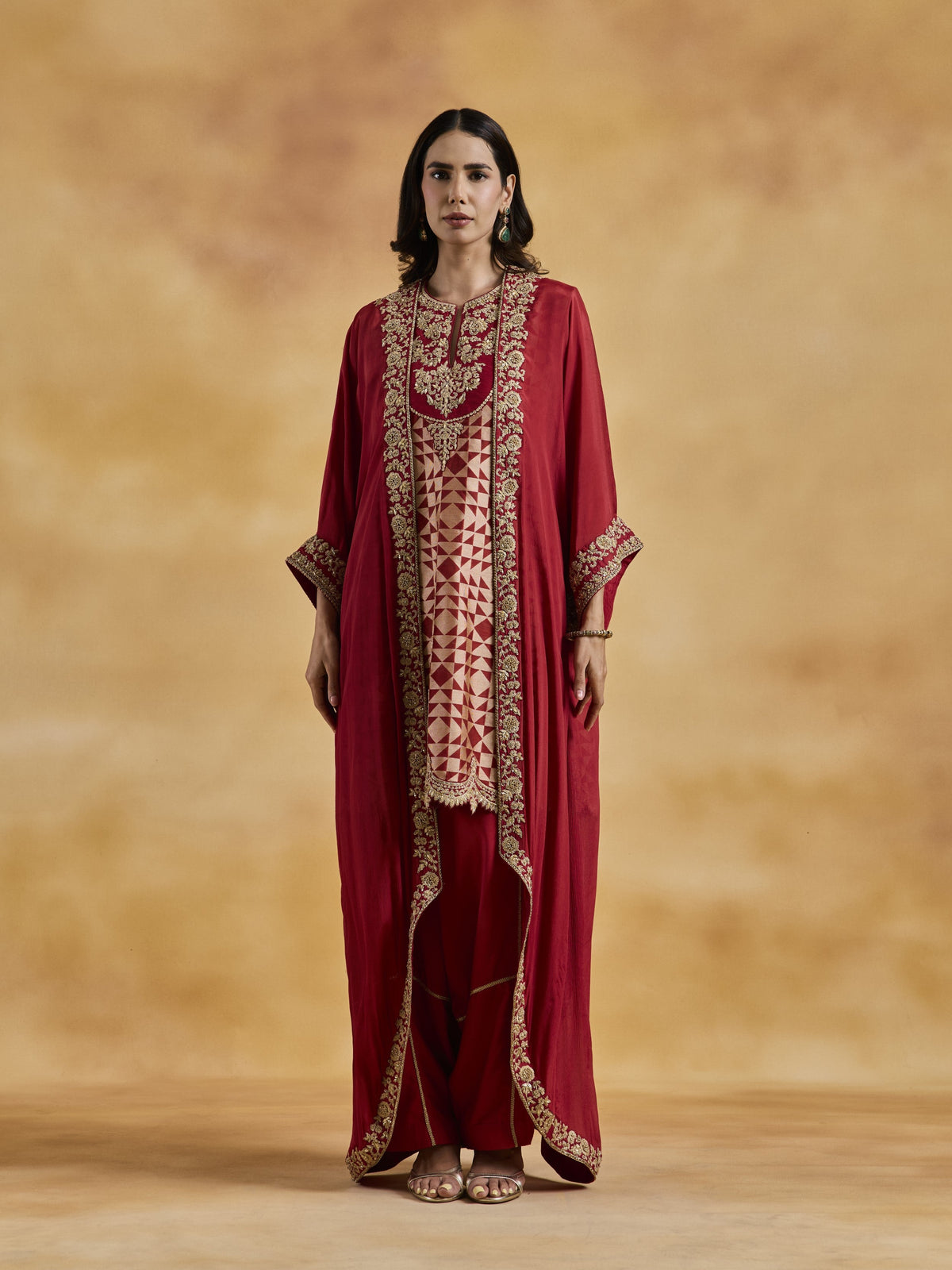 Brick Red Cape Set