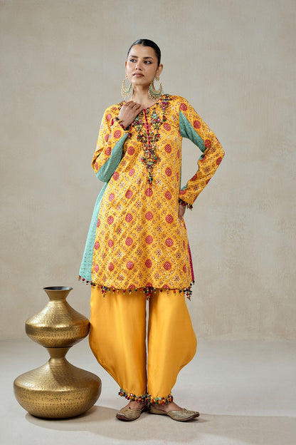 Yellow Patola Silk Suit Salwar Set