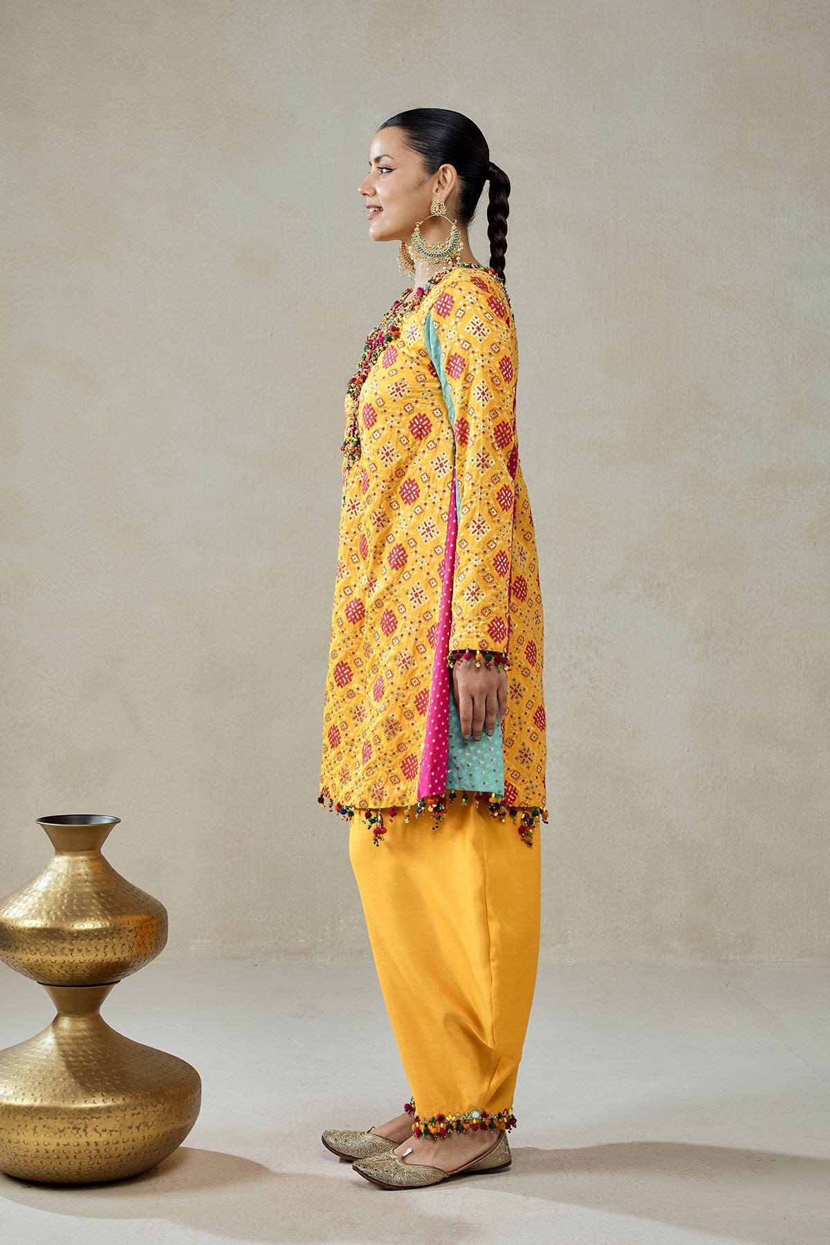 Yellow Patola Silk Suit Salwar Set