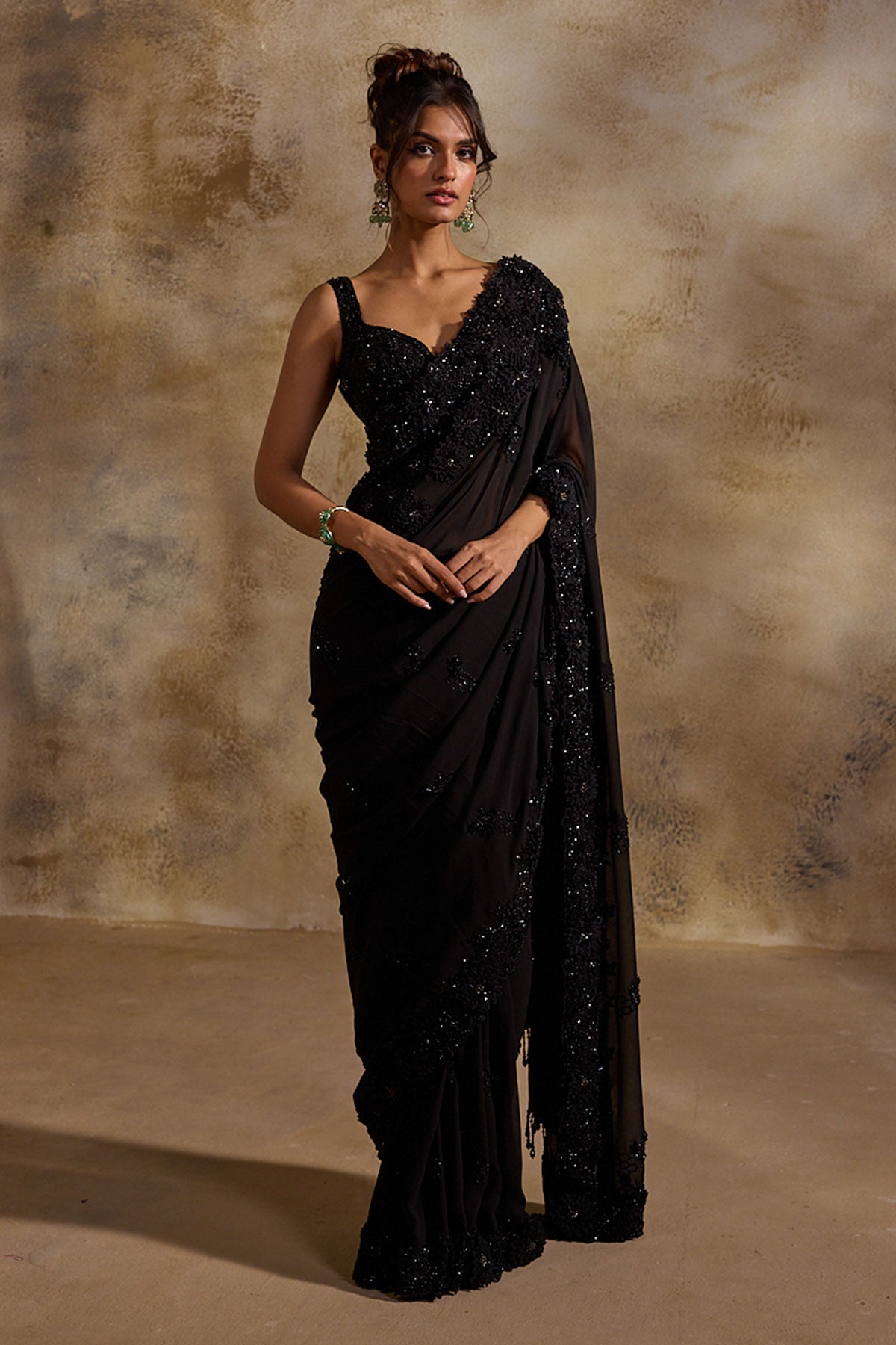 Black Georgette Saree