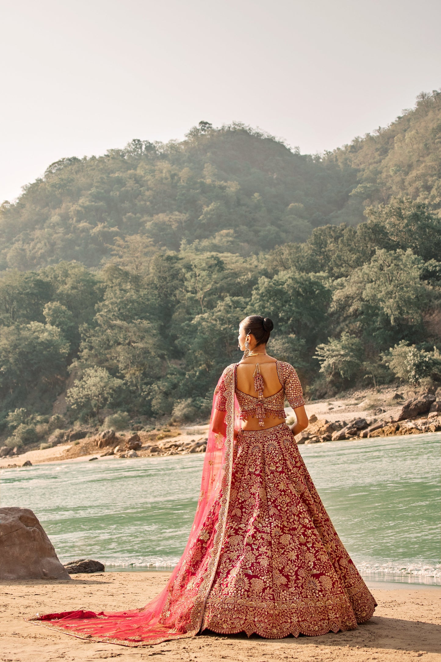 Vermillion Forest Lehenga