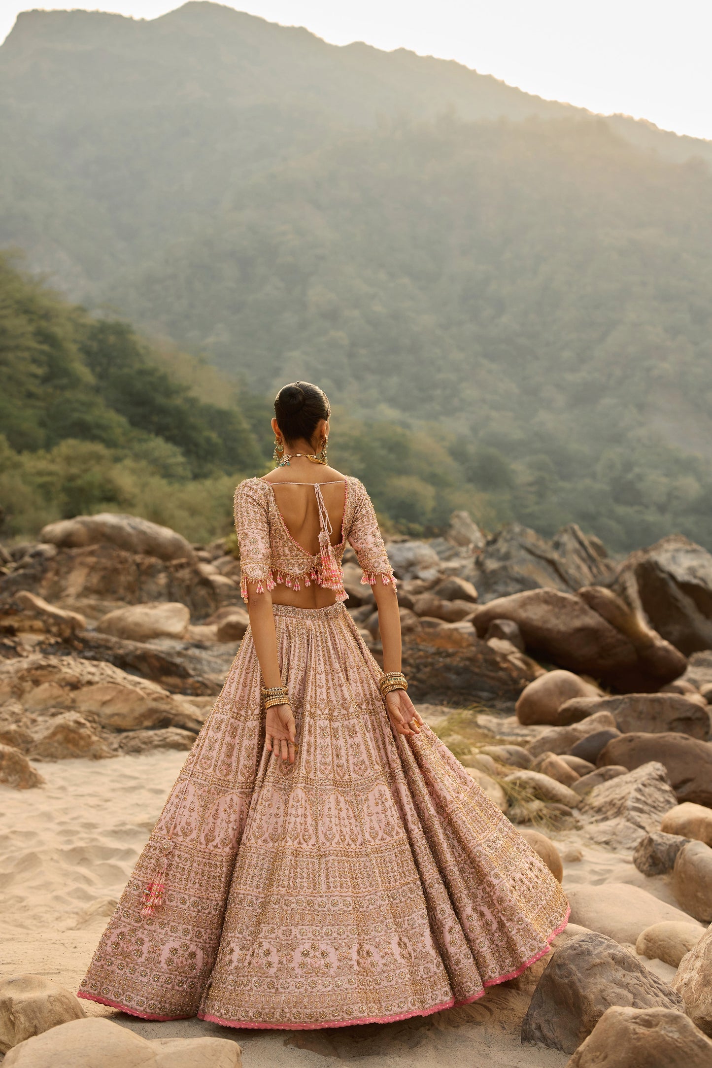 Blush Pink Vintage Lehenga
