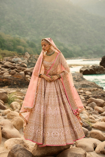 Blush Pink Vintage Lehenga