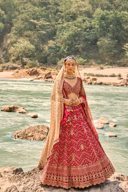 Scarlet Heirloom Lehenga