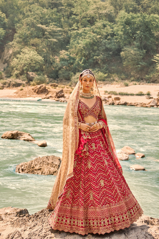 Scarlet Heirloom Lehenga