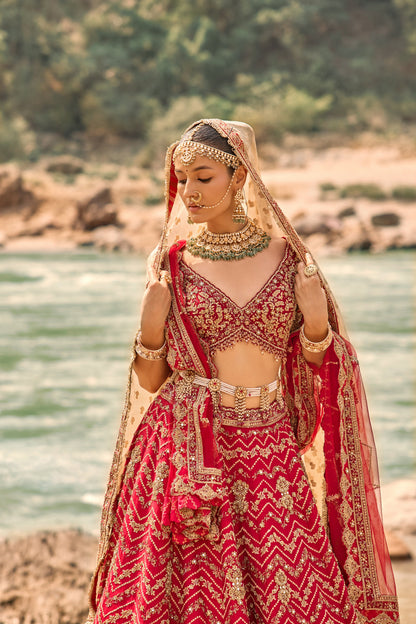 Scarlet Heirloom Lehenga