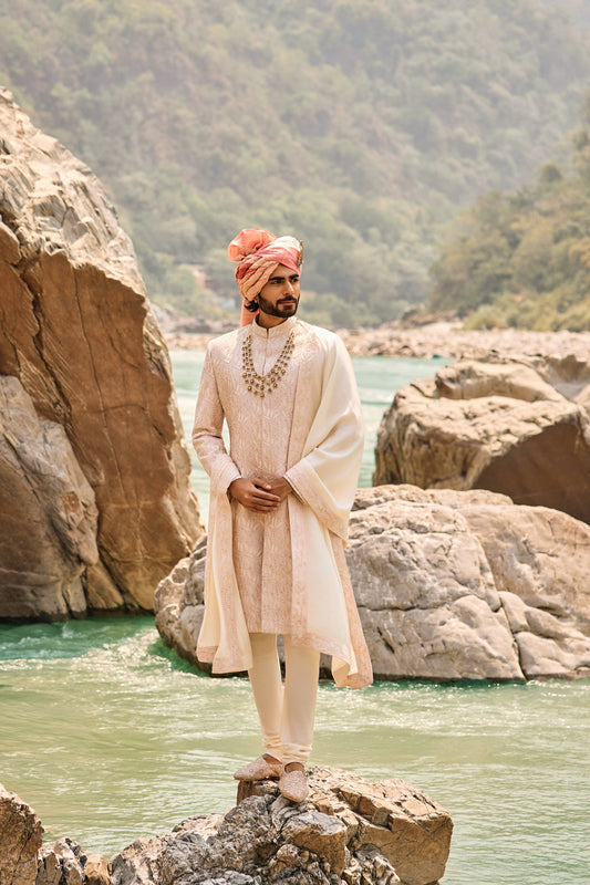 Blush Pink Legacy Sherwani Set