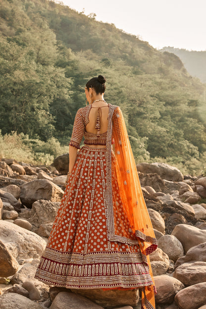 Rustic Amber Lehenga
