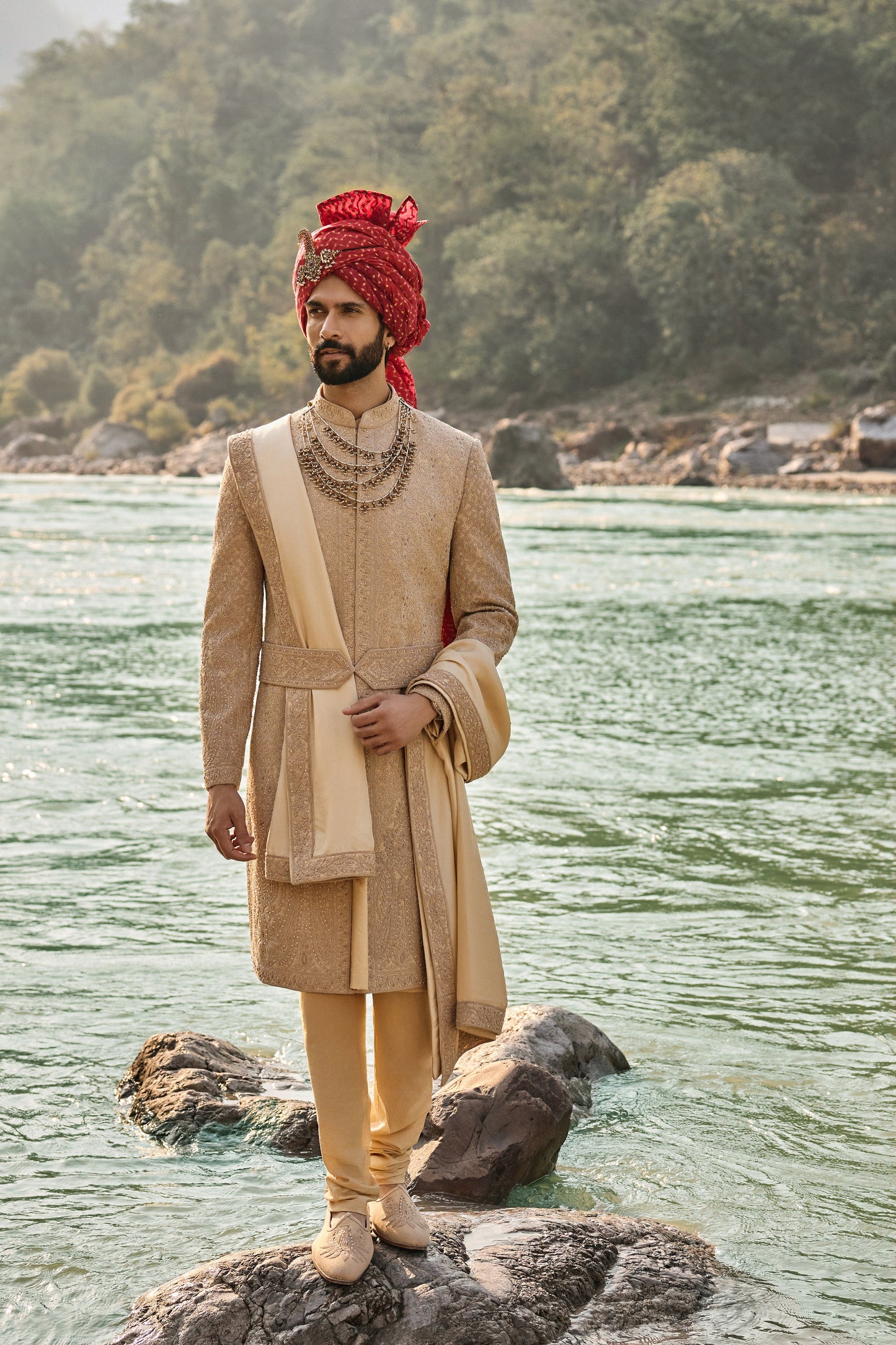 Mocha Heritage Sherwani Set