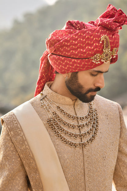 Mocha Heritage Sherwani Set
