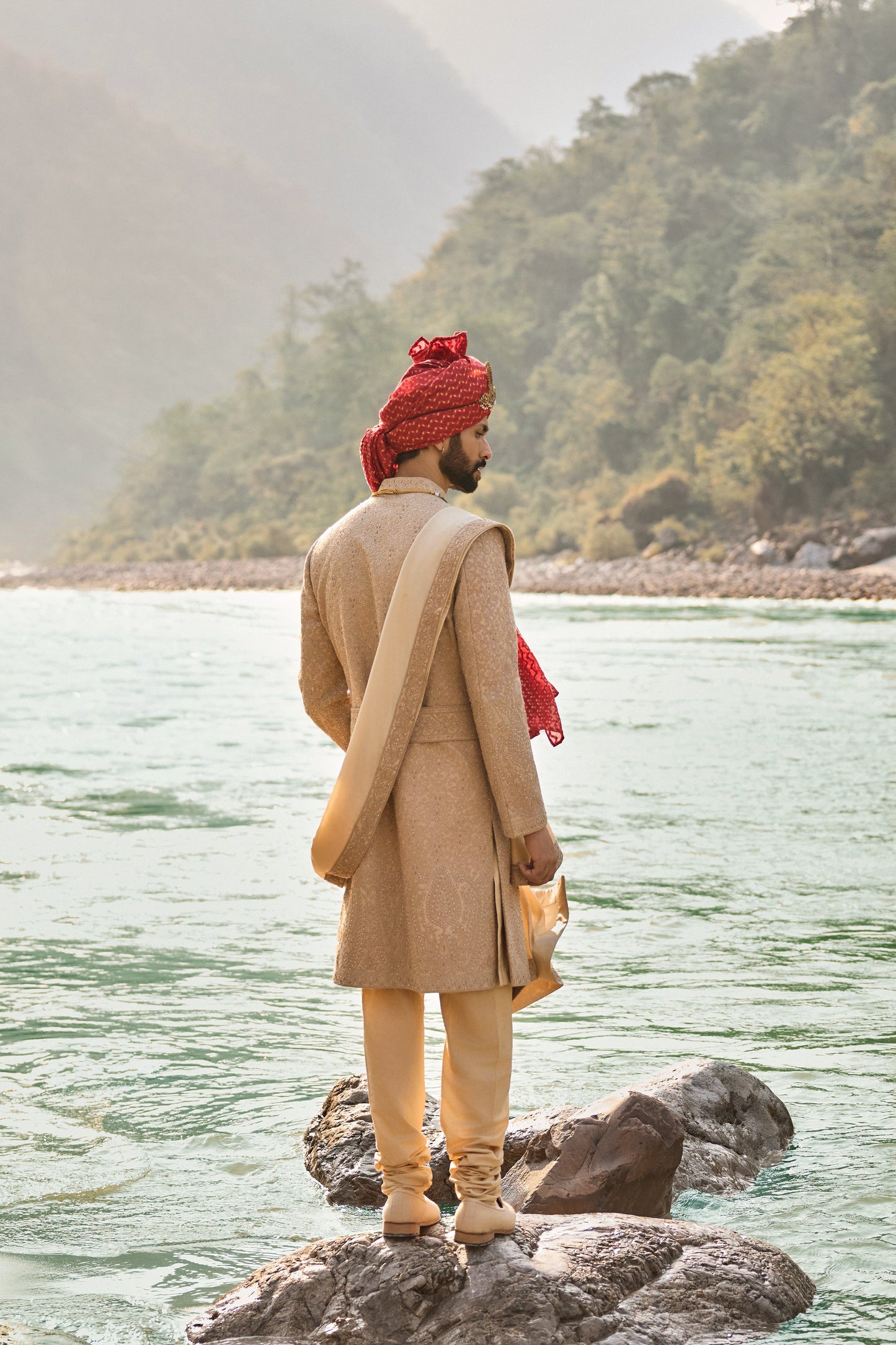 Mocha Heritage Sherwani Set