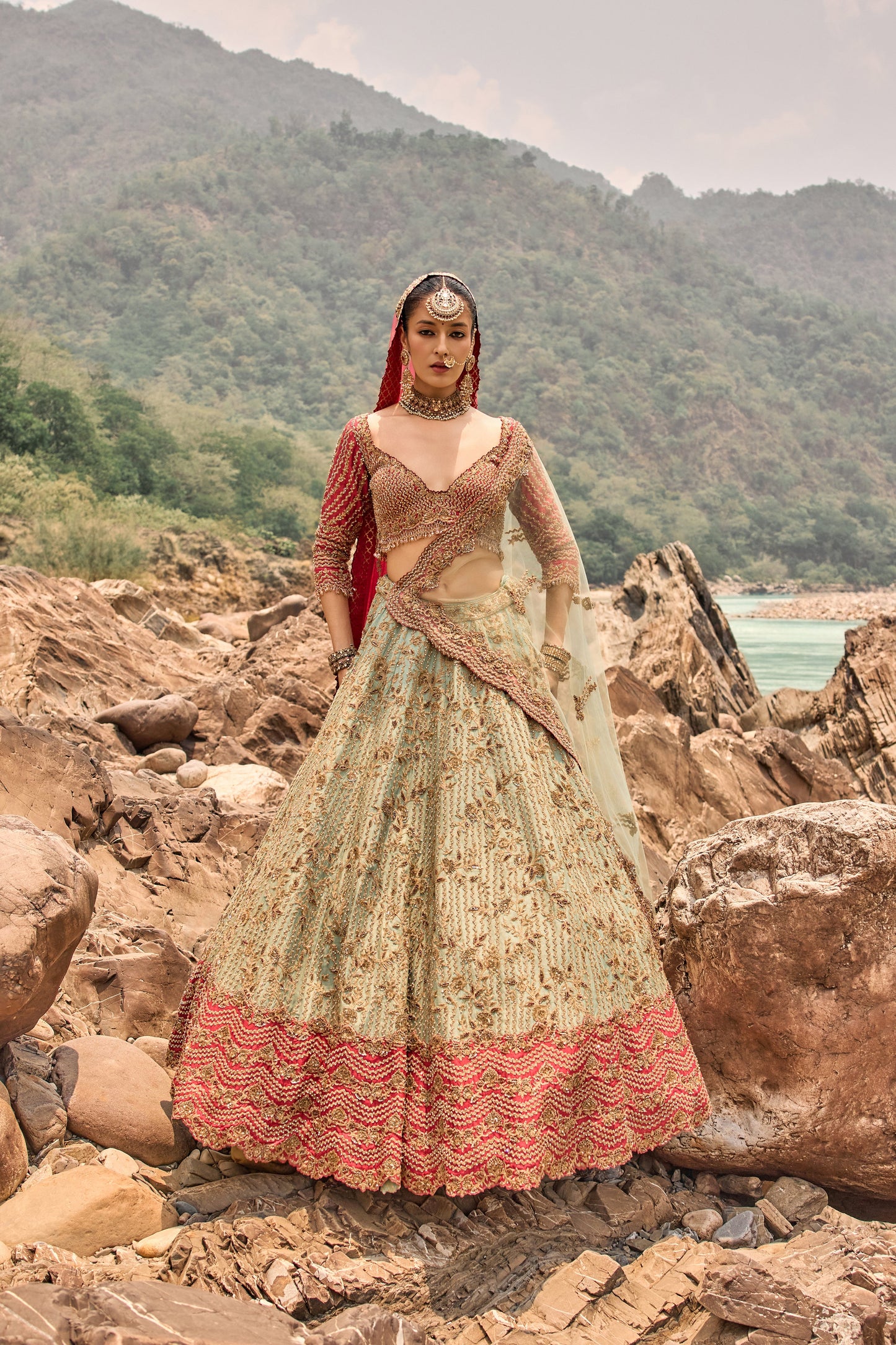 Misty Sage Lehenga