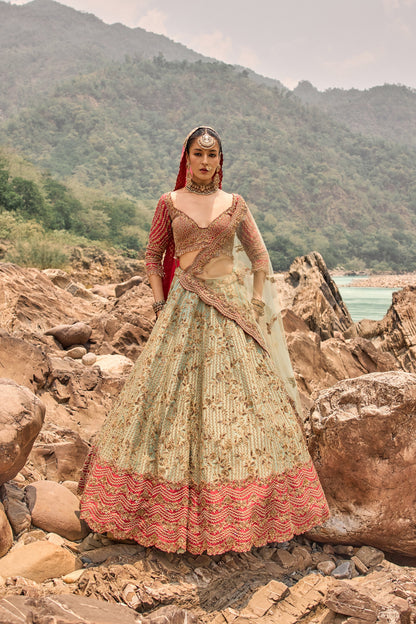Misty Sage Lehenga