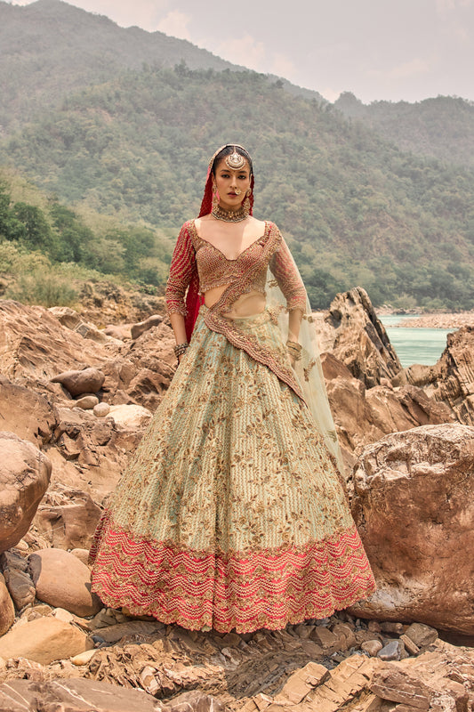 Misty Sage Lehenga