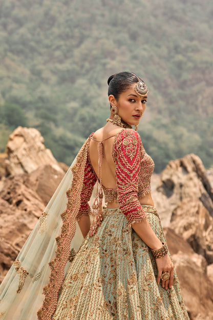 Misty Sage Lehenga