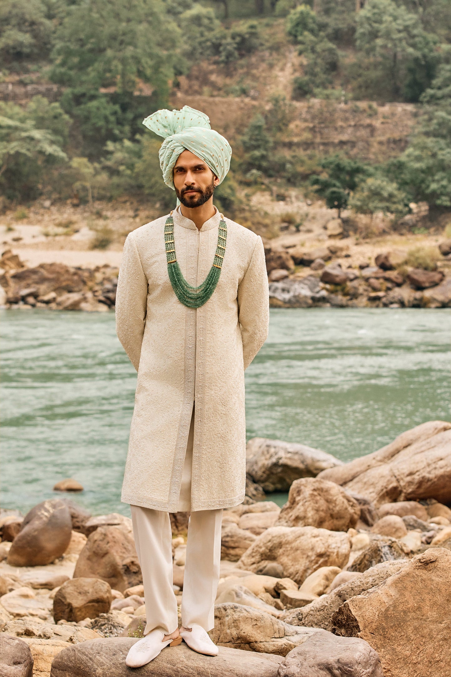Ivory Jaal Sherwani Set