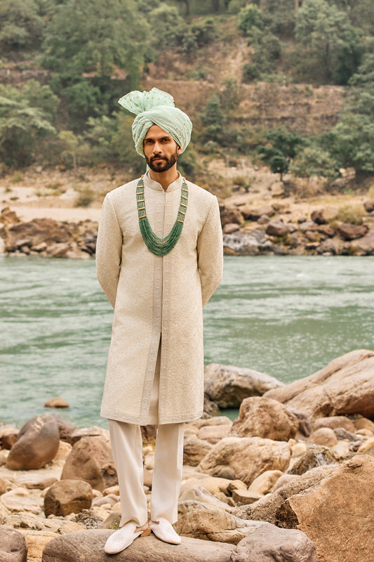 Ivory Jaal Sherwani Set