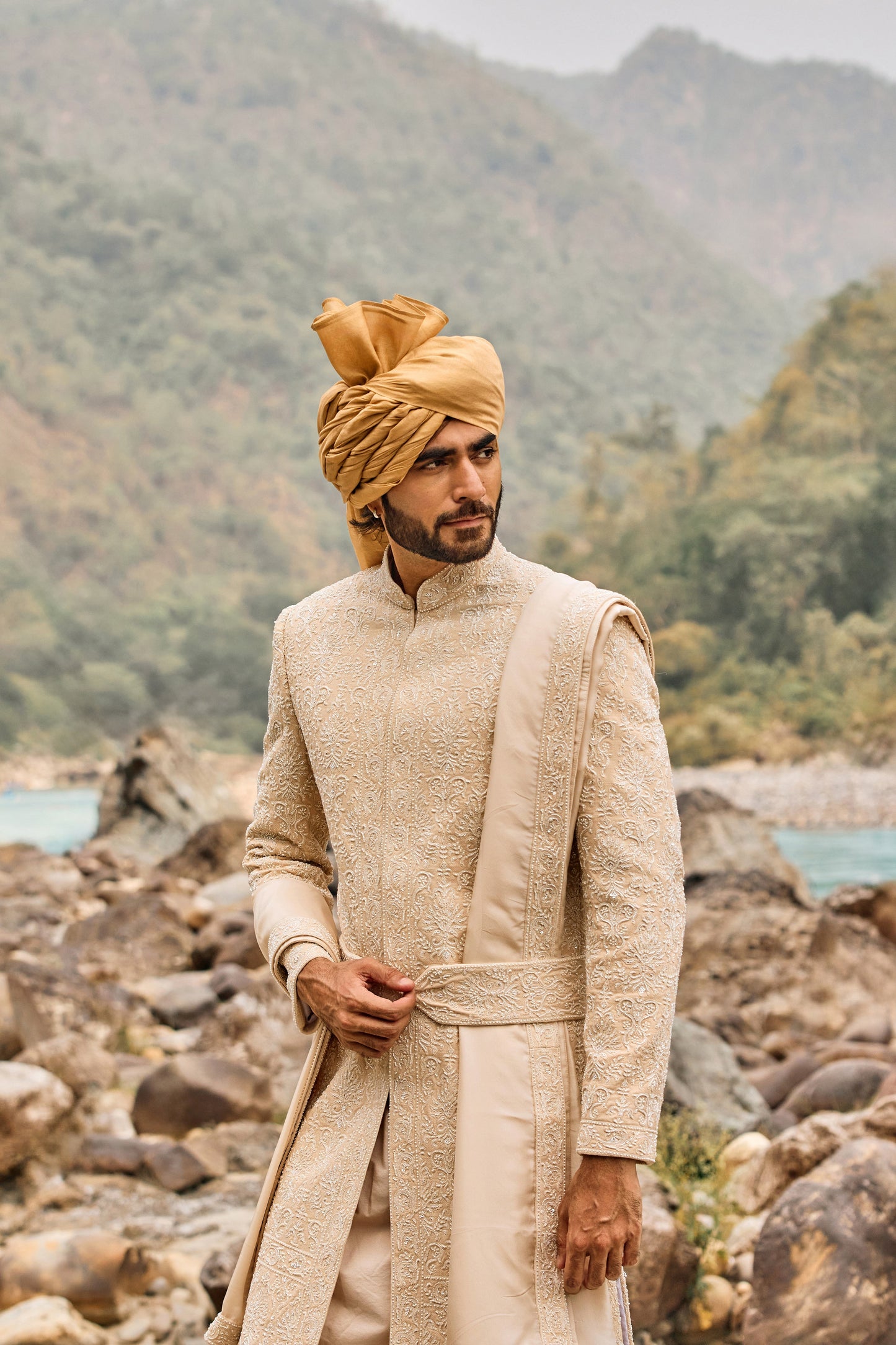Soft Peach Legacy Sherwani Set
