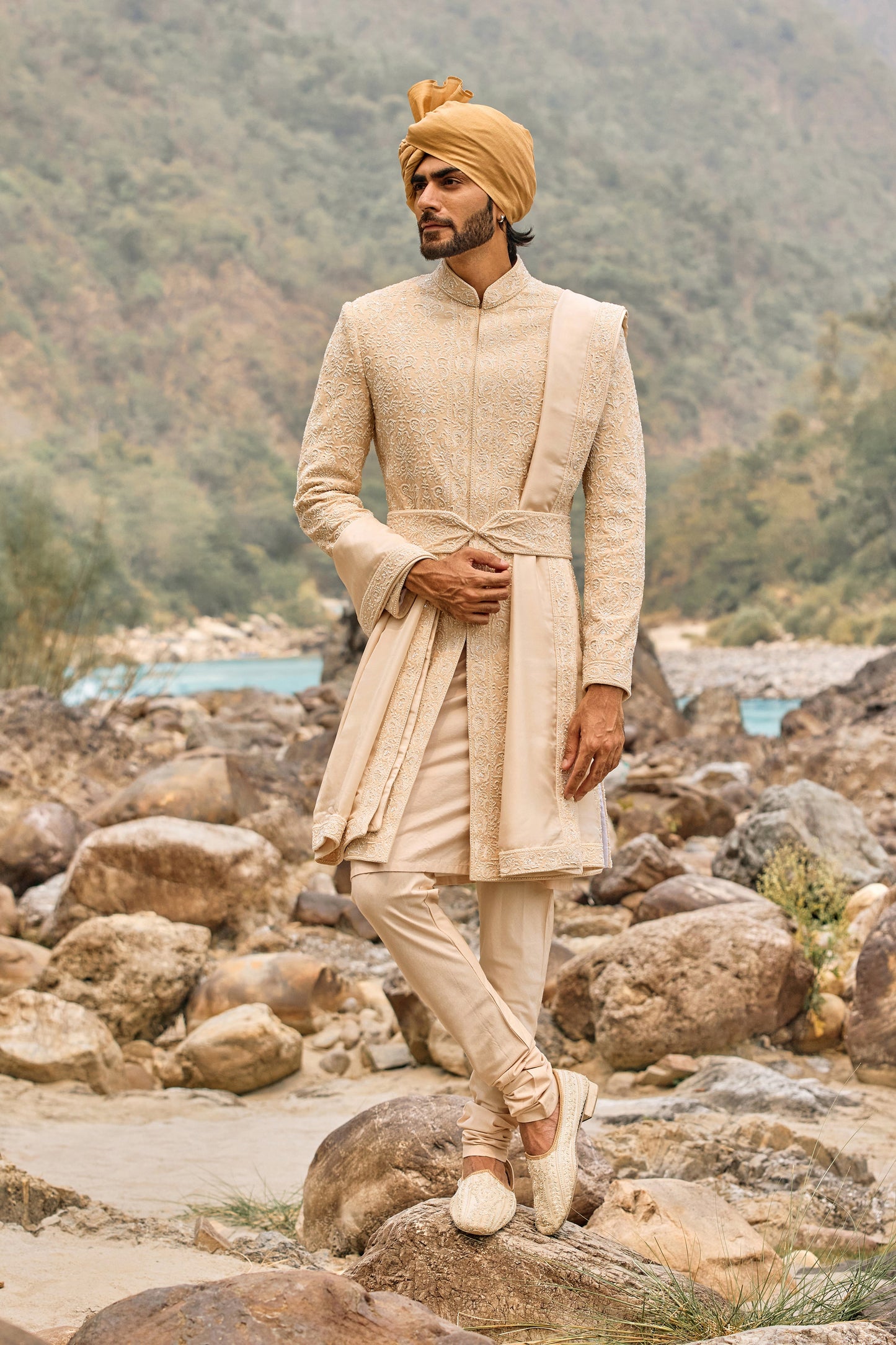 Soft Peach Legacy Sherwani Set