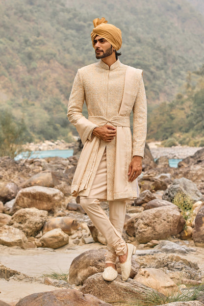 Soft Peach Legacy Sherwani Set