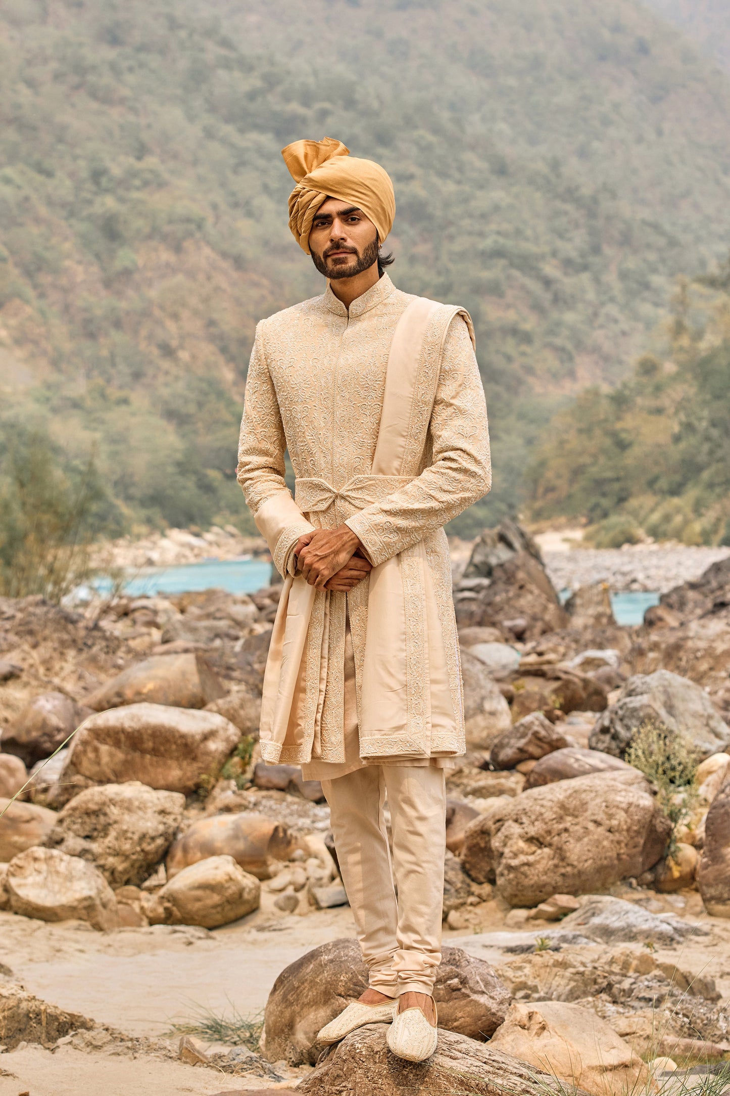 Soft Peach Legacy Sherwani Set