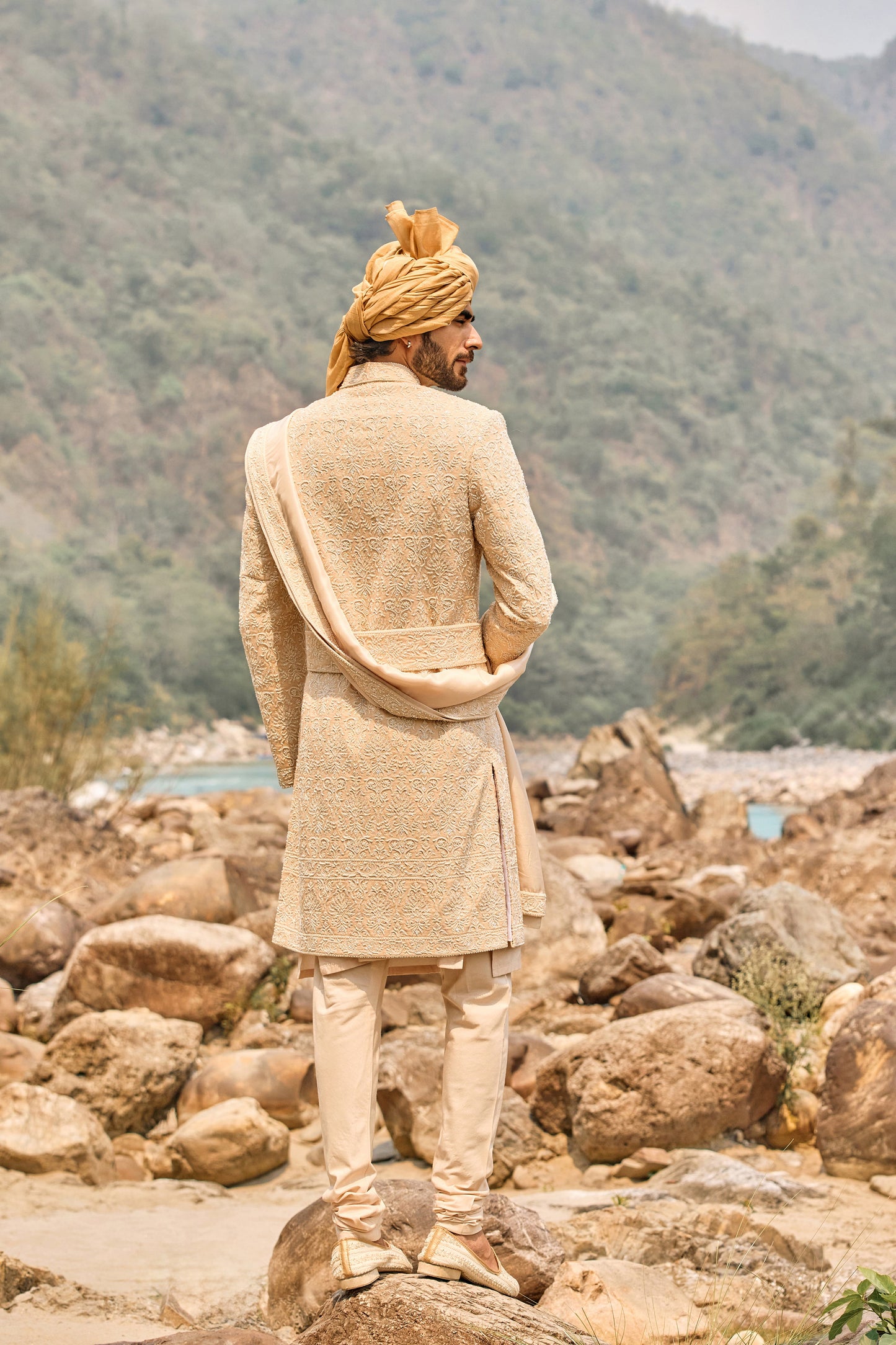 Soft Peach Legacy Sherwani Set