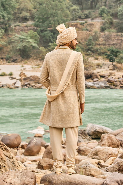 Heritage Beige Sherwani Set