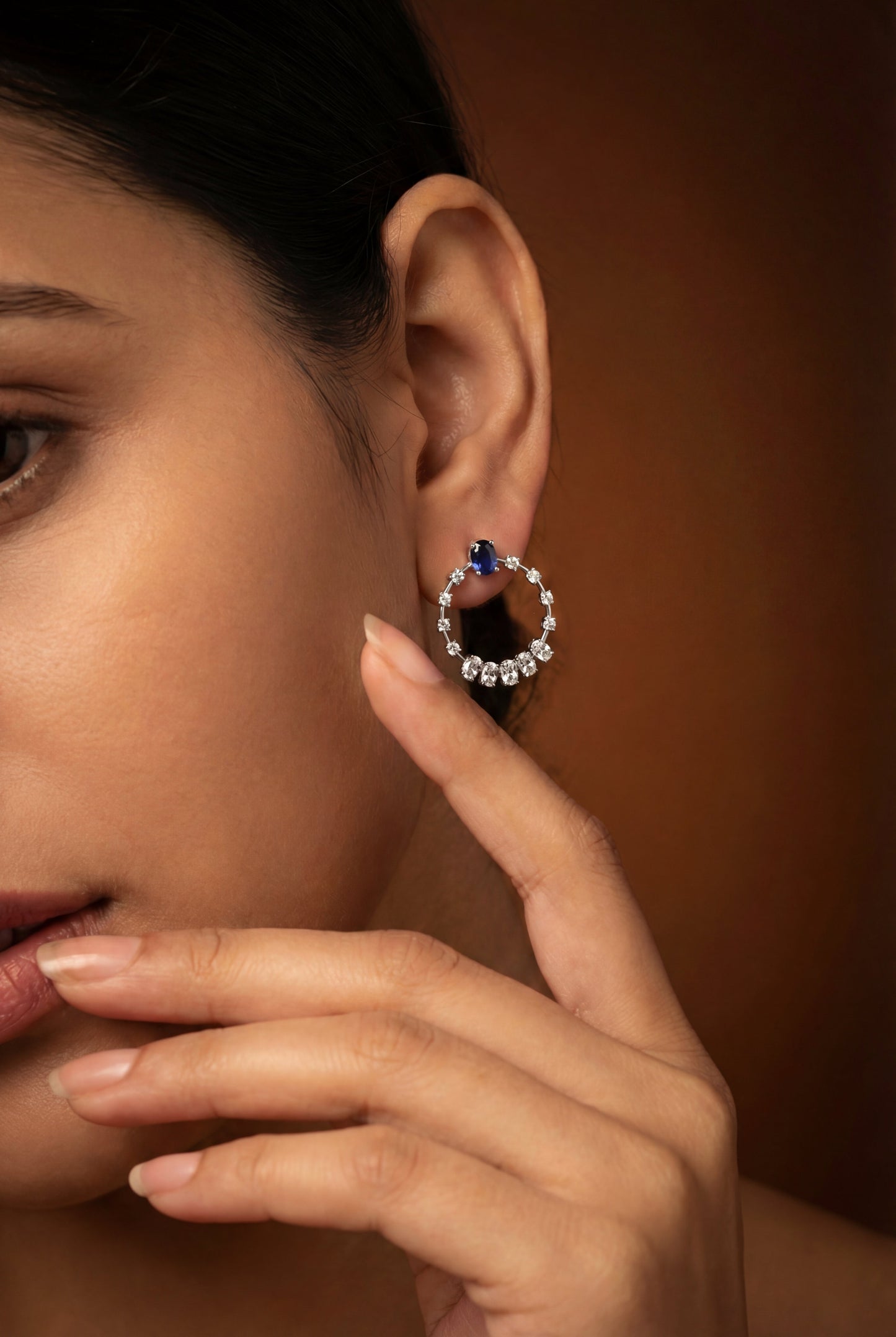Shaarini Sapphire Diamond Earrings