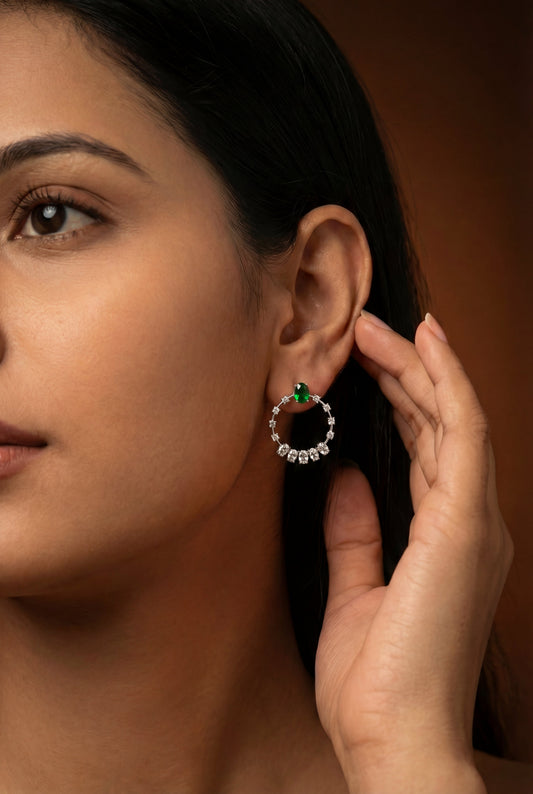 Shaarini Emerald Diamond Earrings