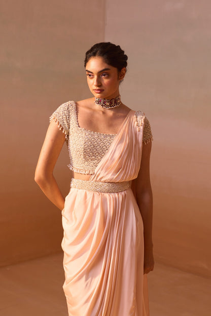 PEACH DRAPED SAREE