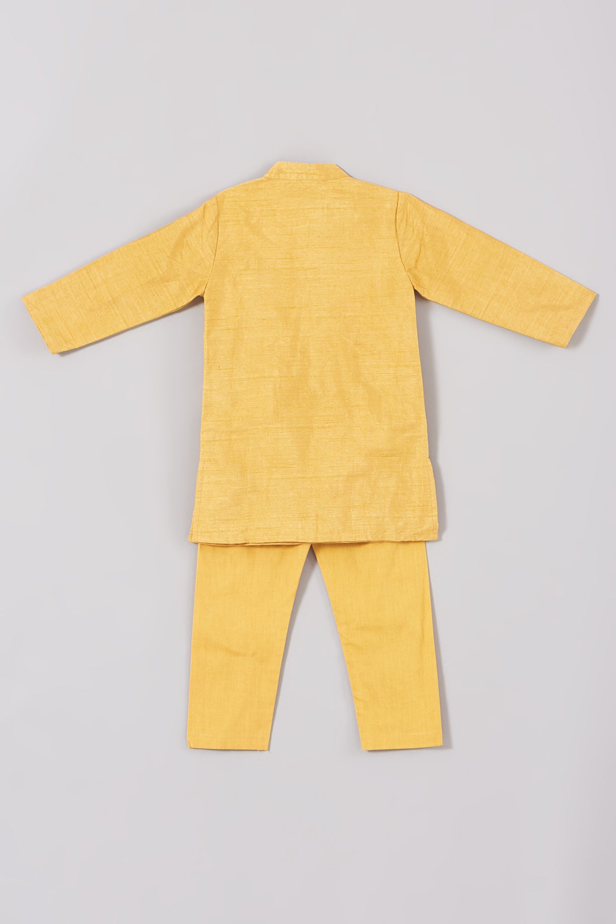 Yellow Silk Kurta Set For Boys by Pankhuri by Priyanka - Kids at Pernia's Pop Up Shop