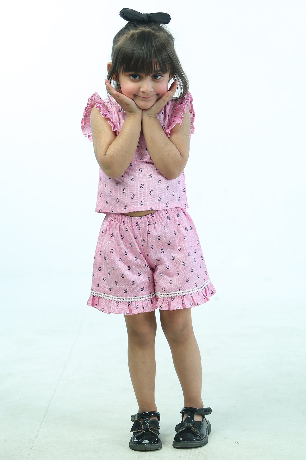 Pink Poplin Cotton Co-Ord Set For Girls by Pankhuri by Priyanka - Kids at Pernia's Pop Up Shop