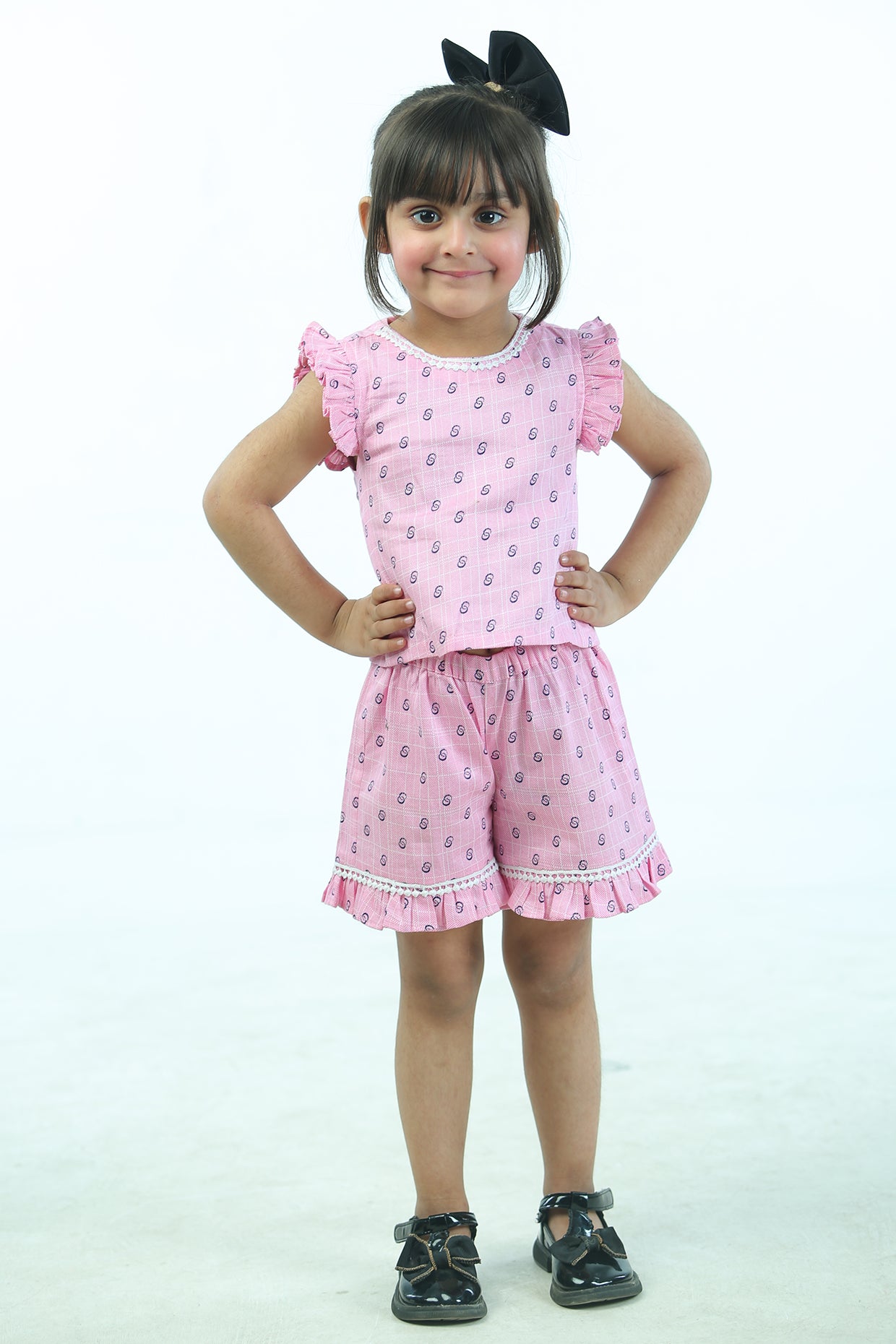 Pink Poplin Cotton Co-Ord Set For Girls by Pankhuri by Priyanka - Kids at Pernia's Pop Up Shop