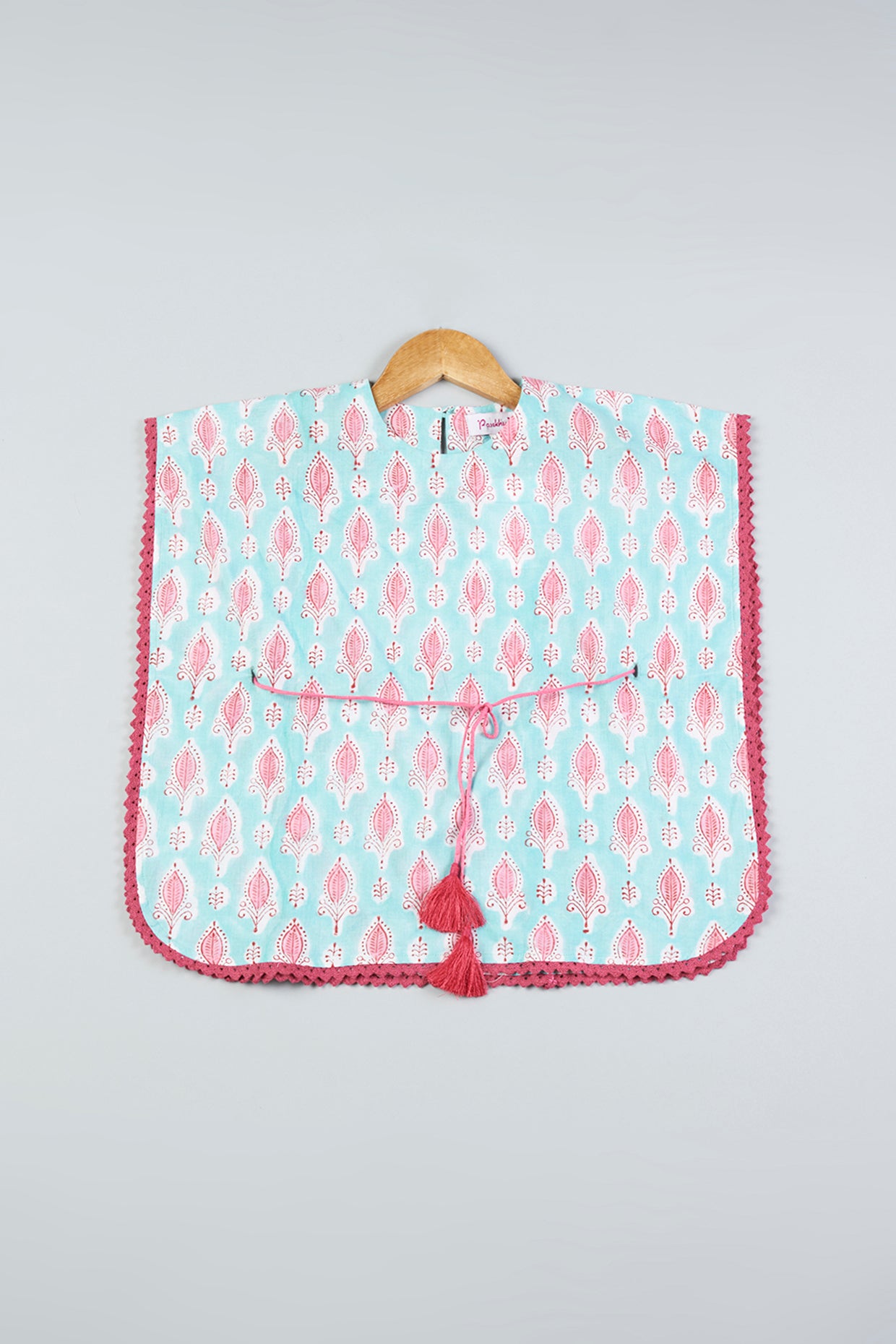 Sea Green Printed Kaftan Dress For Girls by Pankhuri by Priyanka - Kids at Pernia's Pop Up Shop